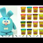 Play-Doh. How to make rabbit from Play-Doh. Learn colours.