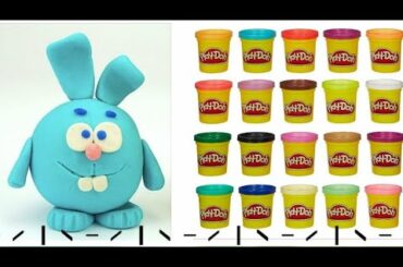 Play-Doh. How to make rabbit from Play-Doh. Learn colours.