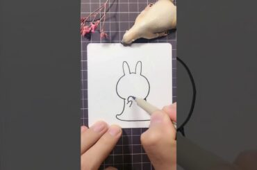 1分钟学会画小兔子03 How to Draw cute bunny in 1 minute 03