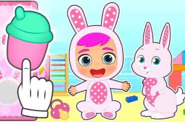 BABY LILY and RUBY Dress up as Coney the Baby Bunny and her pet 👶 Cartoons Games For Kids