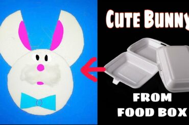 Cute Bunny From Onetime Food Box | Nice Rabbit From Thermocol Food Box | DIY Ideas