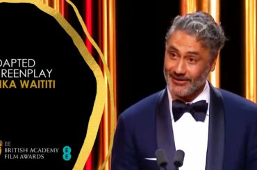 Taika Waititi's Hilarious Acceptance Speech for Jojo Rabbit's Adapted Screenplay Win | EE BAFTA Film