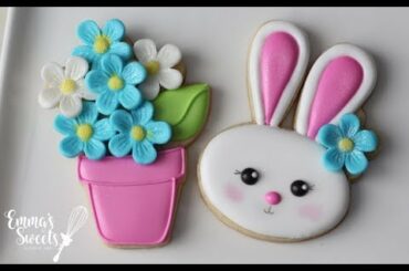 Bunny and Flower Cookies by Emma's Sweets