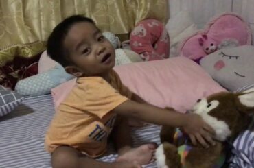 13. 08. 2019 1st cute baby boy talking and kiss rabbit