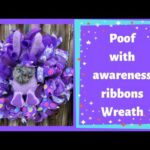How to make a Poof with awareness ribbon Easter Bunny Butt wreath