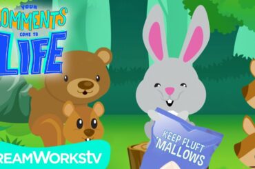 Chubby Bunny Does CHUBBY BUNNY Challenge + More Wild Animal Fun | YOUR COMMENTS COME TO LIFE!