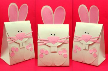 Diy How to make Easter Bunny Rabbit Gift Paper Bag