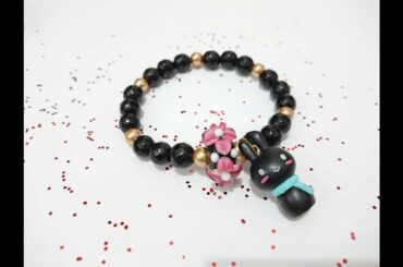 DIY BRACELET EPS 03 : kawaii black bunny #super #cute #kawaii