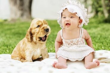 Cute babies & Funny puppy