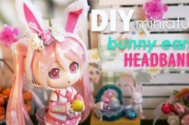 DIY Mini Bunny Ears Headband Tutorial - for Dolls, Nendoroid at Easter