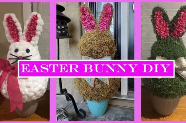 Bunny Topiary for Easter Decor - Dollar Tree Easter Crafts