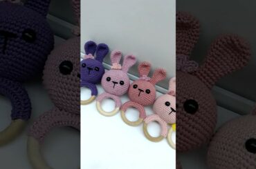 Easter bunny baby girl rattle #rukodilnalavka