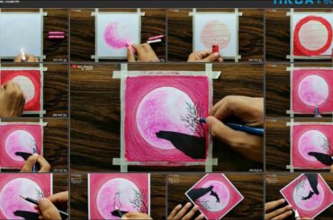 Cute Bunny scenery drawing with Oil Pastels   step by step mp4