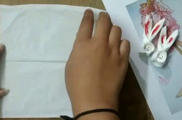 Finger puppets bunny ( made by tissues or waste things ) easy craft for kids