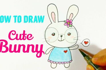 HOW TO DRAW A RABBIT 🐰 | Bunny Easy & Cute Drawing Tutorial For Beginner