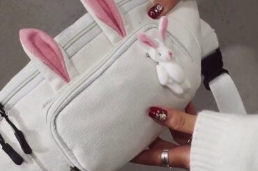 Canvas cute rabbit chest bag waist bag