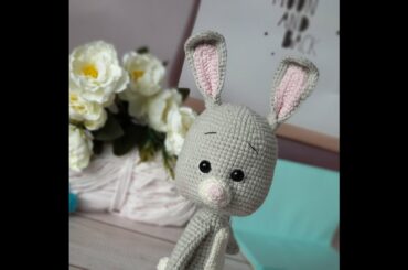 Easter gray bunny toy - Easter gift for baby