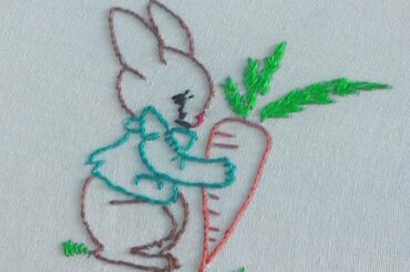Funny Baby Bunny Rabbit Animal carrot Hand Embroidery Stitching Video | DIY Simple Craft Works
