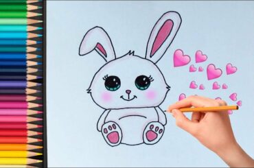 How to draw a Cute Bunny Rabbit | Как нарисовать милого зайку / кролика | Рисунки для срисовки