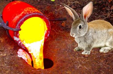 Casting Underground Abandoned Rabbit Hole with Molten Aluminum
