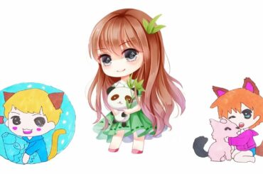 how to draw anime princess wolf -  panda princess  - chibi bunny -  cute baby