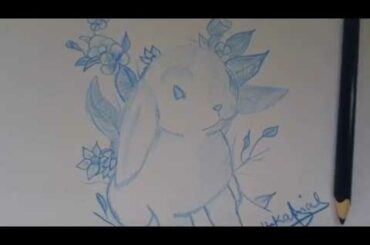 How to draw a cute Rabbit / one color drawing challenge