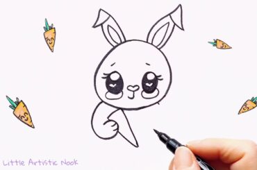 CUTE Bunny DRAWING Tutorial | Step by Step Art Lesson