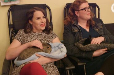 Snuggle bunnies at the Bunnies in Baskets hoppy hour or bunny tea