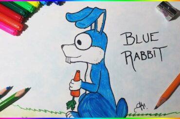 Blue Rabbit | How to Draw a Cute Bunny |  Como Dibujar un Conejo Azul