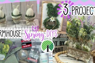 🌷🌿3 Dollar Tree Farmhouse Spring DIY Crafts  Dollar Tree Butter Dish Floral Craft  Cute Bunnies