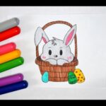 How To Draw Cute Easter Bunny/ Easter drawing/ Рисунок на пасху зайчик