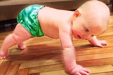 The Funniest Cute Baby Doing Exercies - Pew Baby