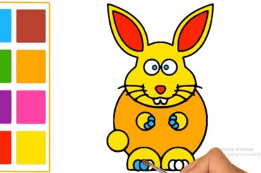 Draw and Color Cute Bunny Step by Step | Animal Coloring Pages | Fun Art Show