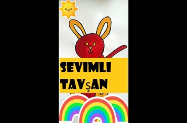 çok kolay sevimli tavşan çizimi ve renklendirme,very easy cute rabbit drawing and coloring,