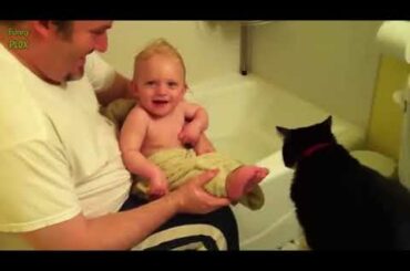 Funny Babies Laughing Hysterically at Cats Compilation 2017