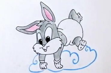 How to draw cute bugs bunny