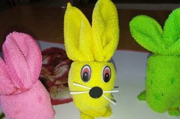 How to make a cute bunny 🐇 with towel ll Easter Bunny ll