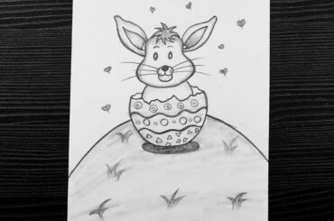 Easter Bunny Drawing Easy || How To Draw Cute Bunny Drawing || Pencil Drawing