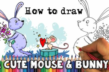 How to Draw a Cute Mouse and Bunny