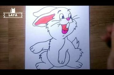 how to draw a cute bunny rabbit step by step #art-tutorial video - comment dessiner lapin facilement
