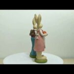 Cute Rabbit Figurine Home Decor Bunny Easter Decoration Gift Couple Easter Rabbits with a Book & Bag