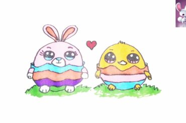 how to Draw and paint cute funny rabbits