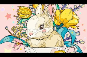 A Littel Rabbit baby with sweet Flowers ||#Game #Games #Colouring #Draw