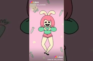 Cute bunny girl dancing  app likee