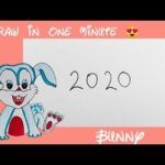 How to draw bunny with number 2020 || number art for kids ||easy drawing of Bunny