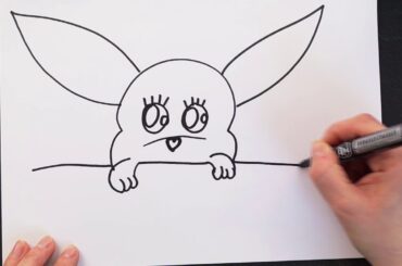 Kawaii draw a cute easter Bunny step by step easy