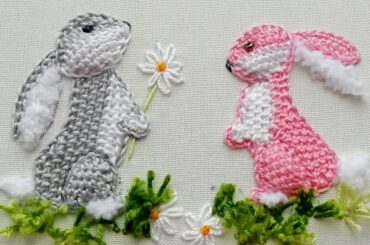 Bunny 3D Embroidery | Sweet couple| Buttonhole Filling