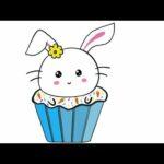 How to draw Cute Bunny Cupcake.