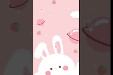 Cute pink rabbit planet