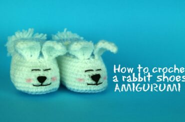 How to crochet rabbit shoes | World Of Amigurumi